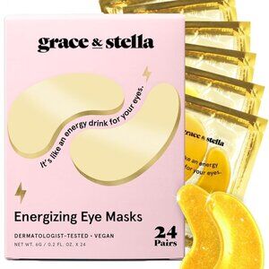 New in Box grace & stella Award Winning Under Eye Mask (24 Pairs, Gold)